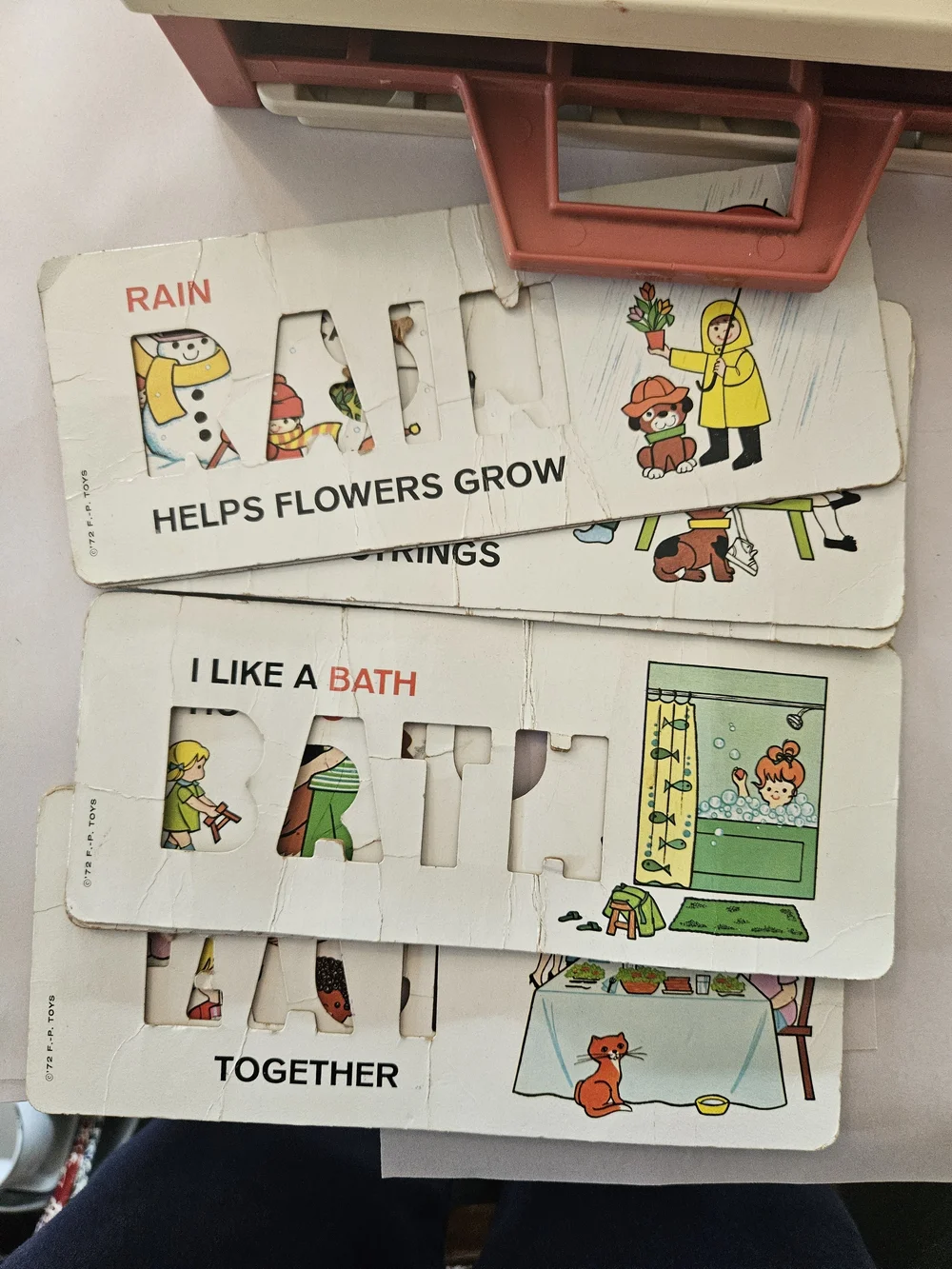 Vintage Kids Letter & Activity Board - Red and Cream